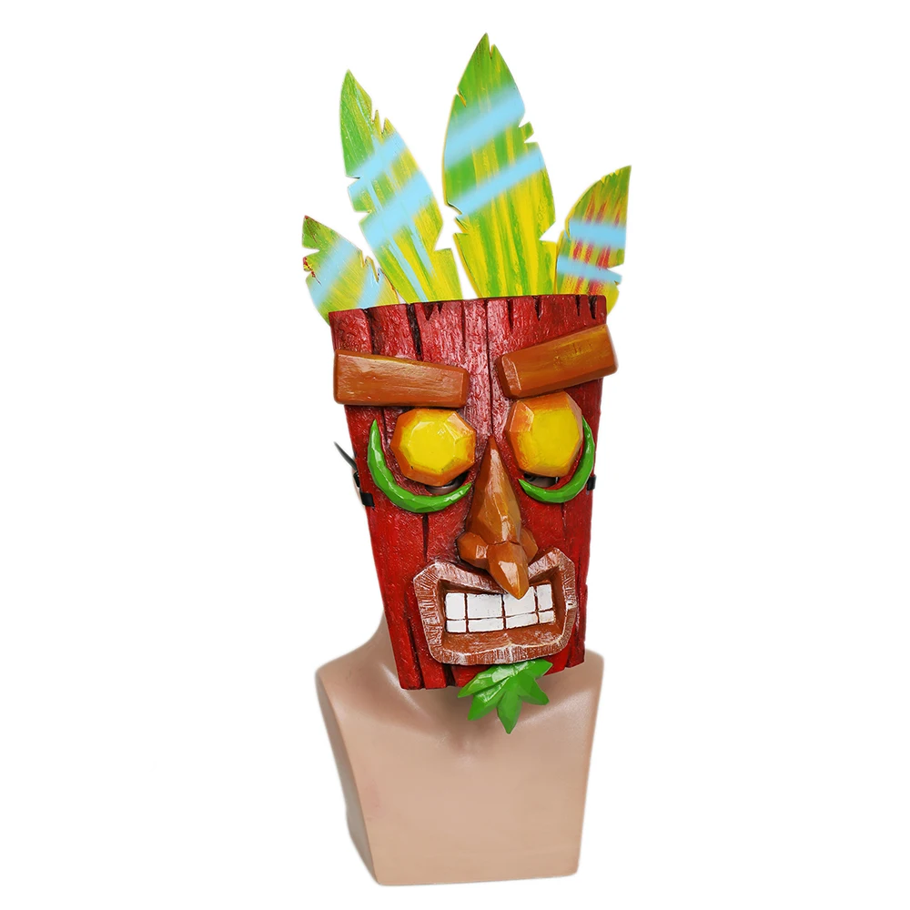 Маска АКУ, игра Crash Bandicoot, реквизит для косплея, полимерная полумаска для лица, костюм на Хэллоуин, маска для карнавала, танцевальной вечеринки, аксессуары