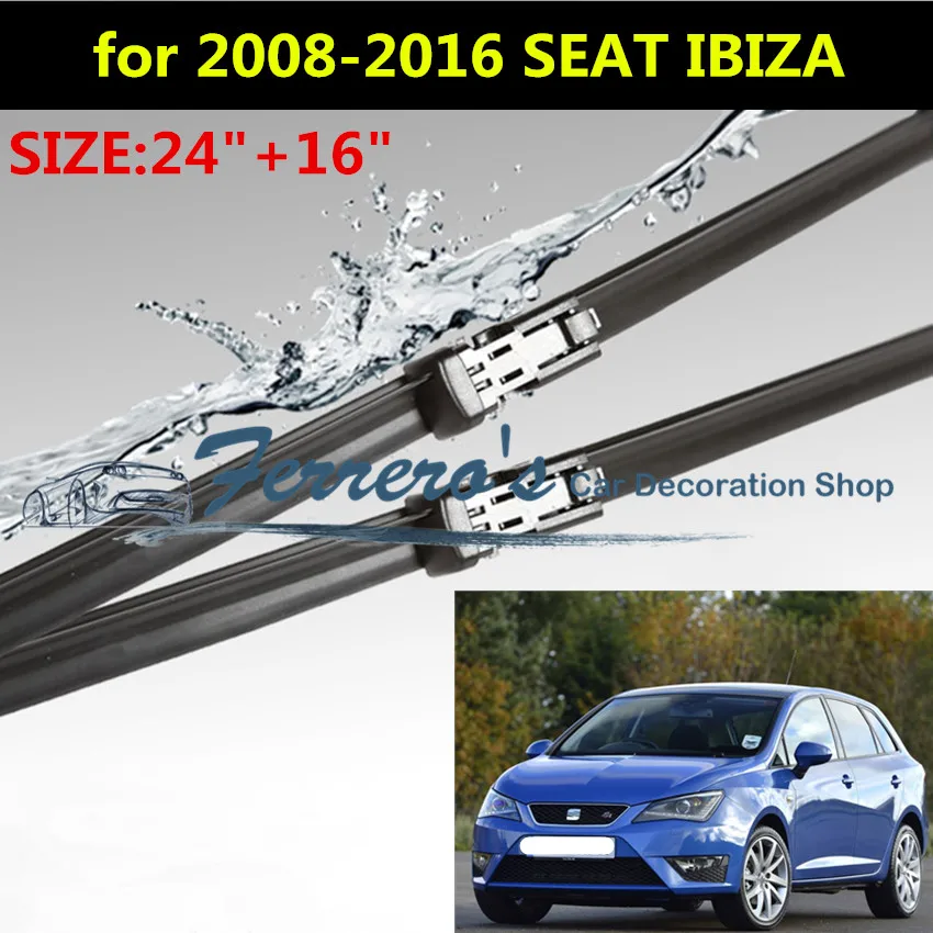 2 шт./партия, SG-002 щетки стеклоочистителя для 2008- SEAT IBIZA 2"+ 16", подходят только кнопочные рычаги стеклоочистителя