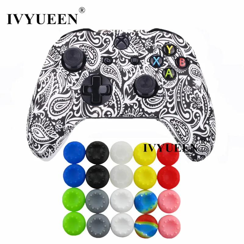 Силиконовый защитный чехол IVYUEEN для XBox One X S, защитный камуфляжный чехол с 20 захватами - Цвет: White Leaf