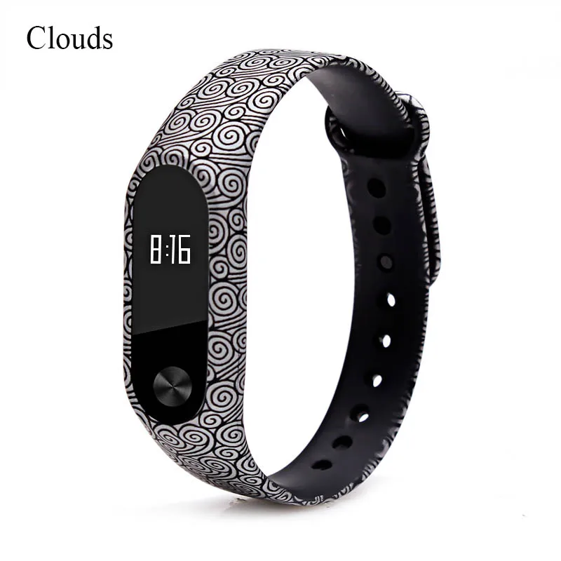Clouds BOORUI mi band 2 ремешок pulsera силиконовый pulseira band2 ремешок на запястье Замена для xiaomi mi 2 умный Браслет напульсники - Цвет: Clouds