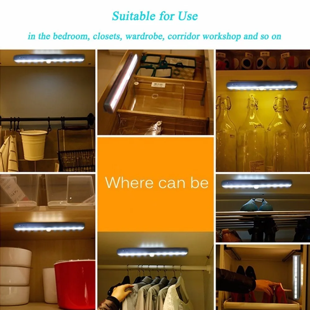 Светодиодный датчик движения беспроводной светильник с активацией при движении