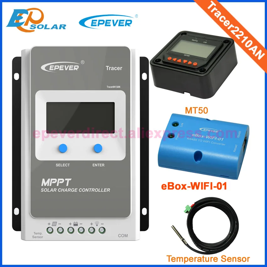 Жидкокристаллический дисплей контроллер mppt 20A 20amp Tracer2210AN с MT50 удаленного Счетчик