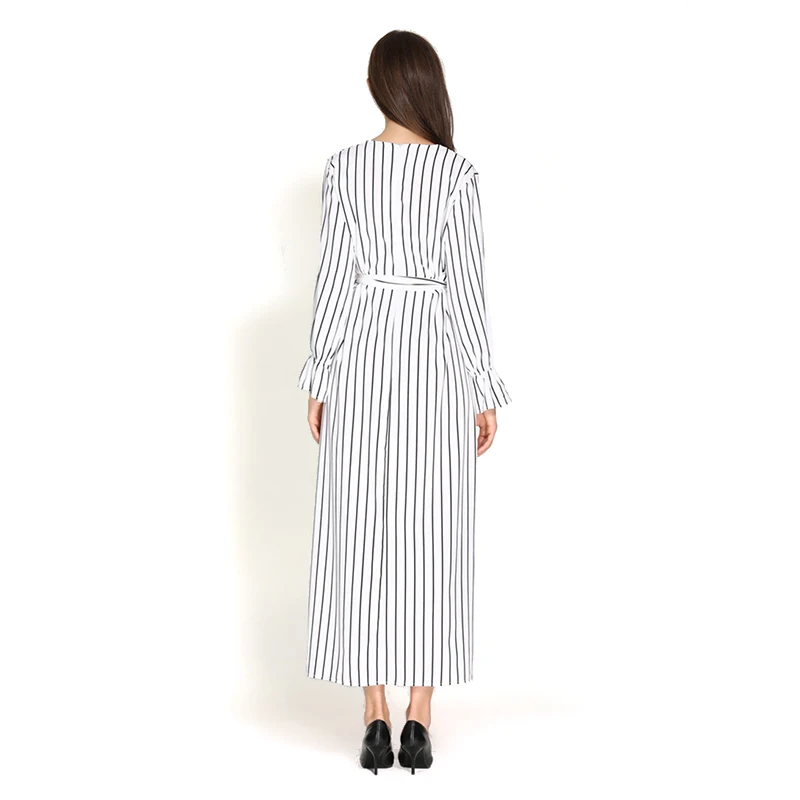 Летнее платье для женщин модное Полосатое abaya кимоно Дубай абайя марокканский
