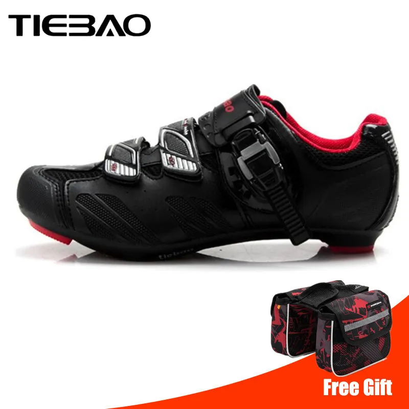 add bag TIEBAO, обувь для шоссейного велоспорта, набор с педалью, профессиональная, самоблокирующаяся, для велосипеда, Ультралегкая, Спортивная, для гонок, мужские кроссовки, Zapatos Ciclismo - Цвет: add bag