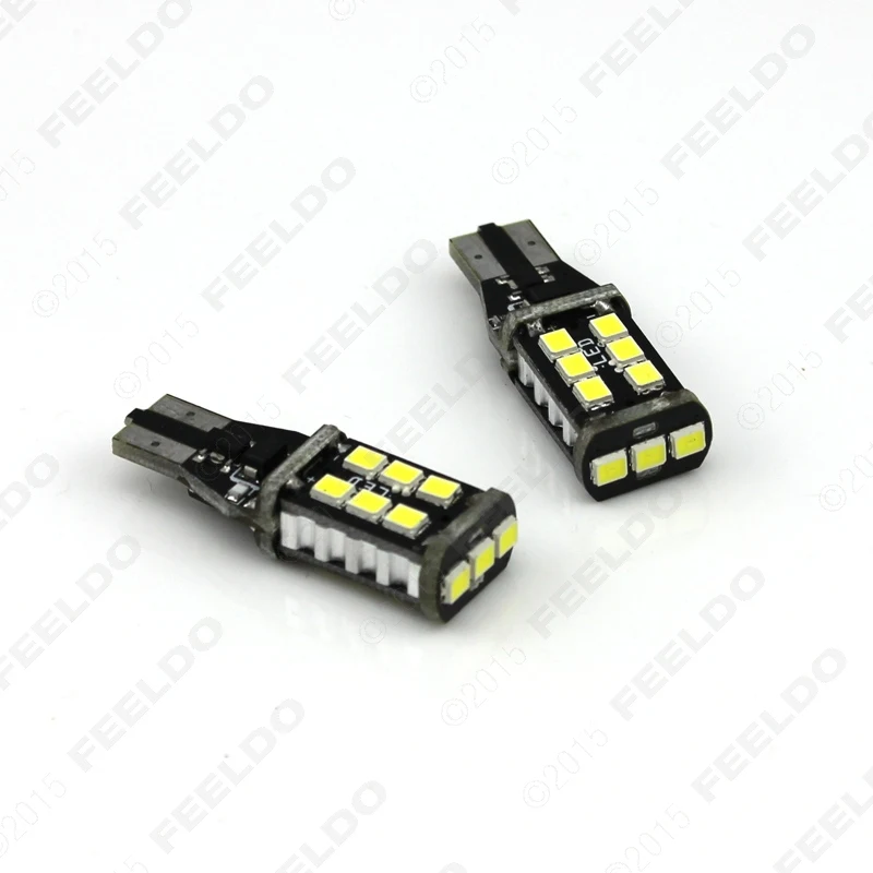 FEELDO 2 шт. ксенон белый 15 Вт T15/T10 194 2835SMD светодиодный Автомобильный свет Canbus без