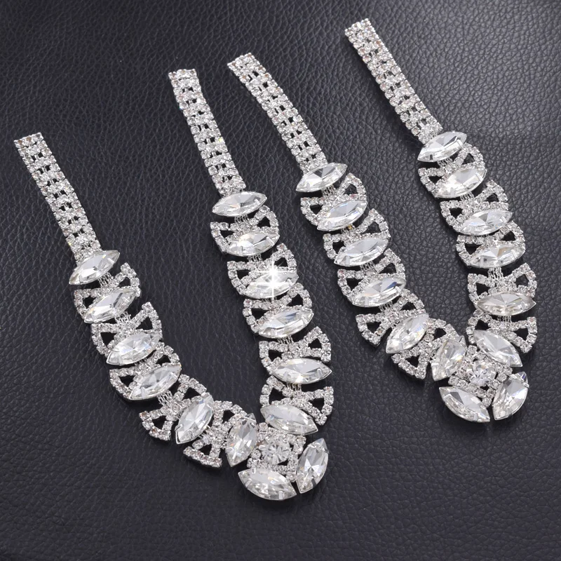 1 пара роскошных Стразы стеклянные аппликации для женщин шлепанцы Пришивные