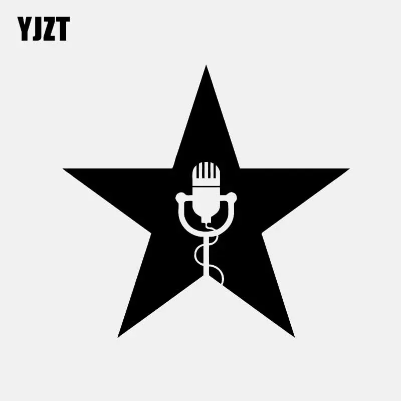 YJZT 12 6 см * виниловые наклейки на машину наклейка микрофон для караоке Star