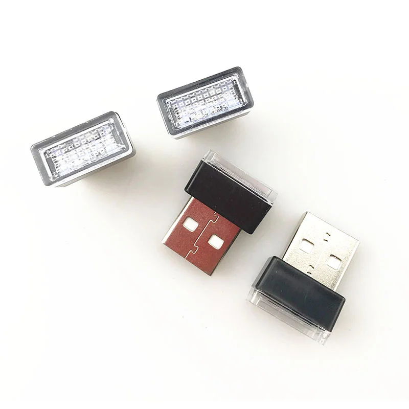 Миниатюрный светодиодный ночник USB для освещения салона автомобиля нижняя лампа