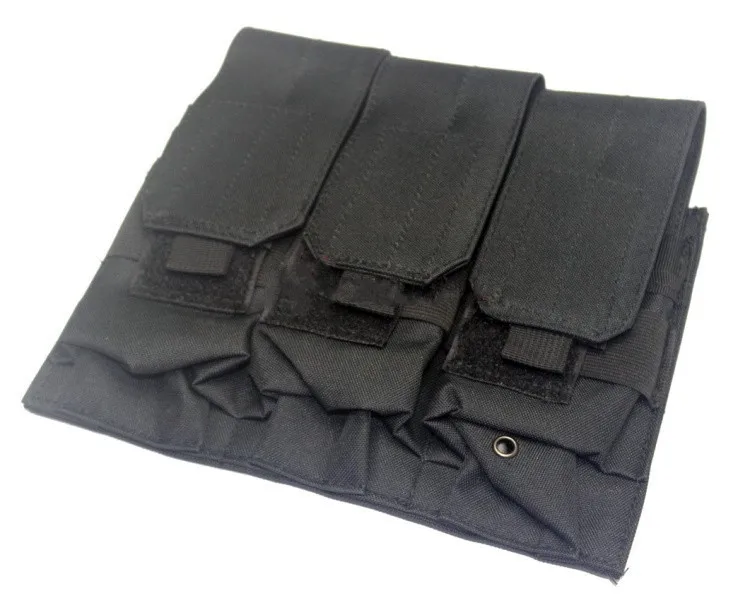 

Tactical Molle Airsoft M4 M16 5.56mm Triple magazine pouch bag Black