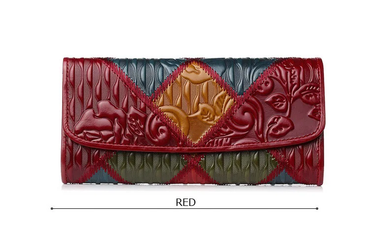 Винтажные женские кошельки из натуральной кожи, Длинный кошелек, мода, 3 сложения, держатель для карт, кошелек для девушек, масло, воск, натуральная кожа, кошелек для монет