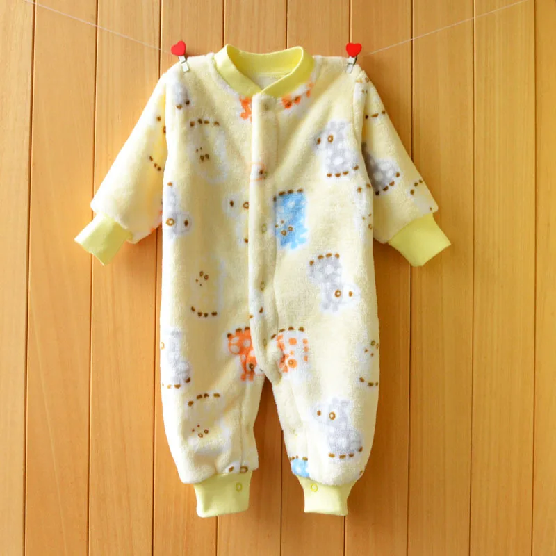 Одежда для младенцев Фланелевые комбинезоны малышей Комбинезоны с длинными