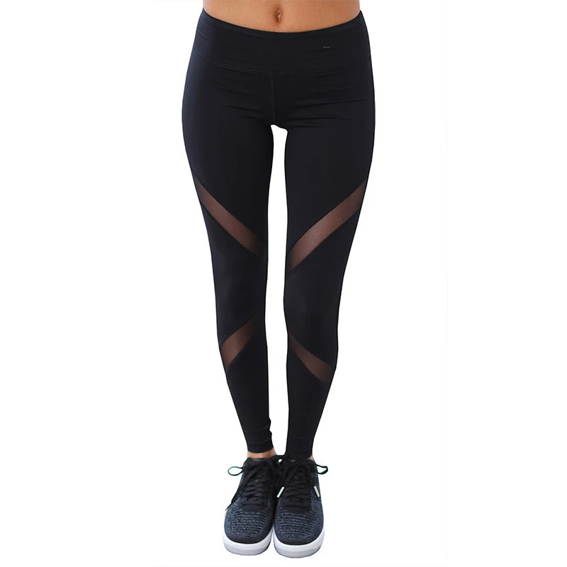 Sexy Women Leggings Gothic Insert Mesh Design Trousers Pants Big Size Black Capris Sportswear New Fitness | Женская одежда