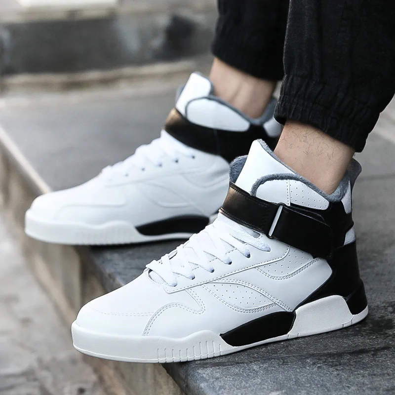 Модные зимние мужские ботинки Теплые Мужские мягкие черные и белые ботинки|boots