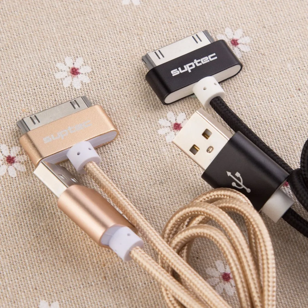 Suptec USB кабель для iPhone 4 4S iPad 2 3 iPod 30 Булавки металлический штекер Зарядное устройство кабель для iPhone 4 нейлон Провода зарядный кабель данных шнур