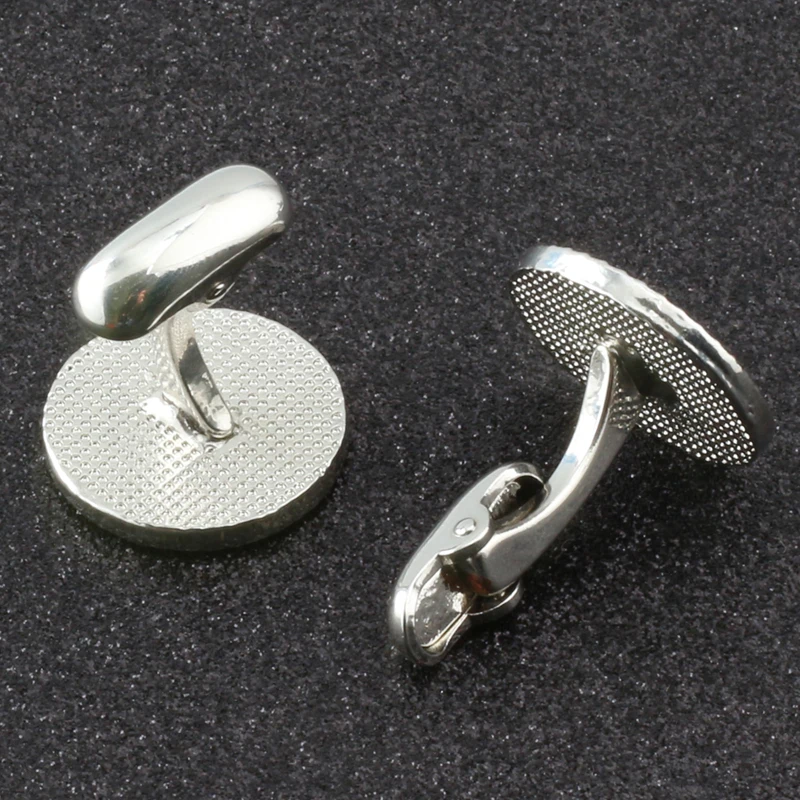Запонки круглые металлические с синей эмалью для мужчин и женщин|metal cufflinks|cufflinks for