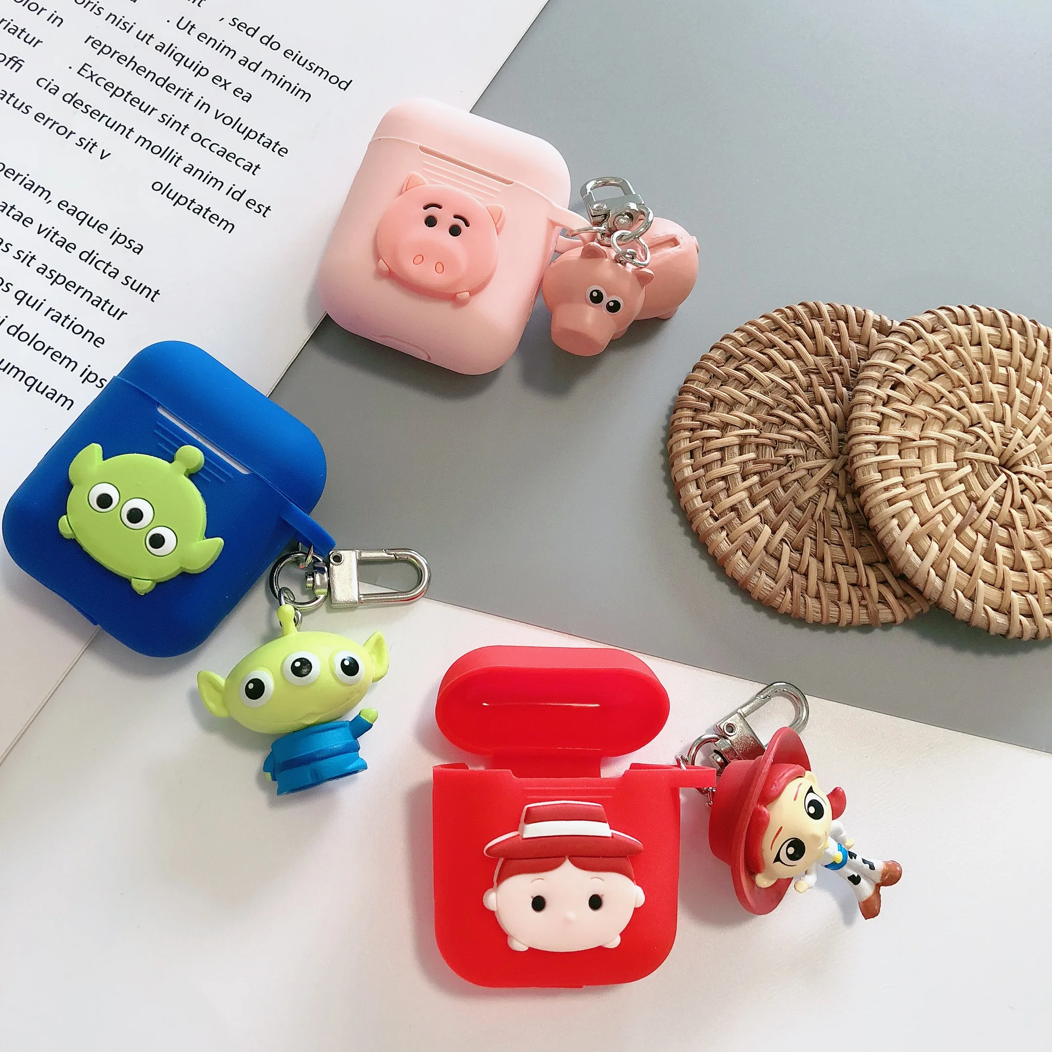 Чехол для наушников Toy Story Rex Dinosaur Hamm Red Hearts Jessie Green Alien для Apple Airpods 1 2 силиконовый защитный чехол с рисунком