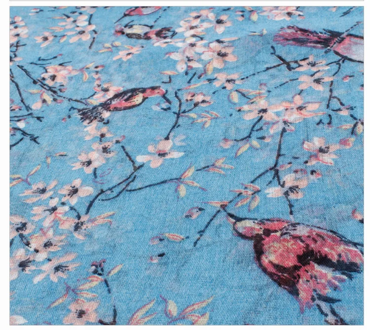 2018 модный цветной шарф с принтом ветки дерева и птиц шаль шарфы из полиэстера для