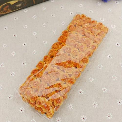 Orange Melsnajsd 144 шт./лот 1,8 см мини бумага розы цветы свадебное оформление букета бумага цветок для бумага в форме цветков для скрапбукинга дешево - Цвет: Orange