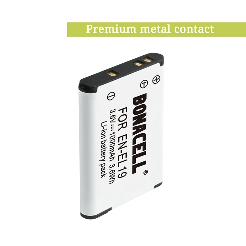 Bonacell 4 шт. EN-EL19 EN EL19 литий-ионные аккумуляторы для Nikon Coolpix S33 S32 S3600 S3700 S4300 S5200 S6800 S4100