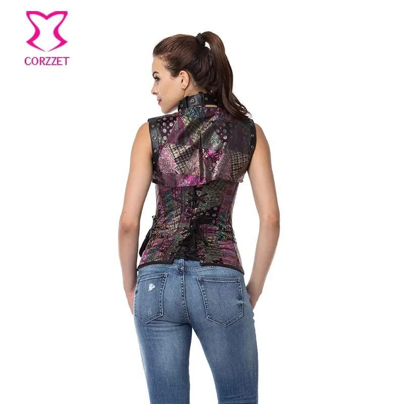 Фиолетовый готический корсет в стиле стимпанк Костюмы размера плюс корсеты и
