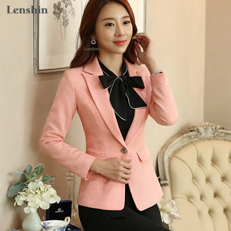 Lenshin мягкая хлопковая куртка высокого качества модный серый Женский блейзер