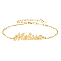 letters name melissa charm bracelet for women girl personalize jewelry pulseira masculina handwriting words christmas gift