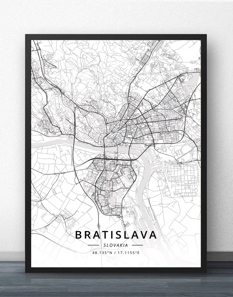 

Bratislava Slovakia Map Poster