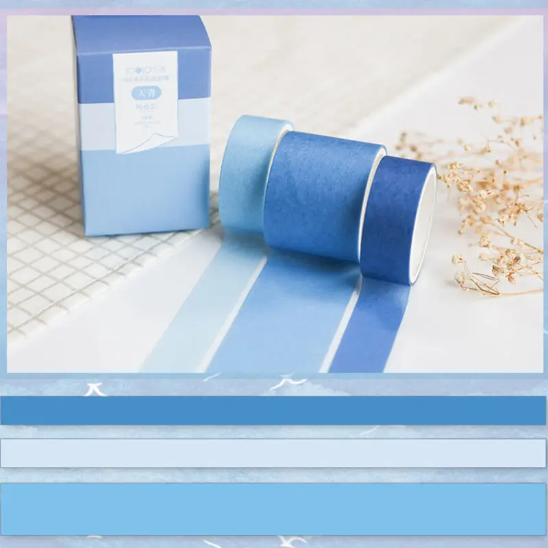 Coloffice 3 шт./компл. Sky Blue Series лента Washi свитер-гольф в Корейском стиле свежий Однотонная одежда с милым рисунком клейкая лента для stationeryl расходные материалы - Цвет: 2