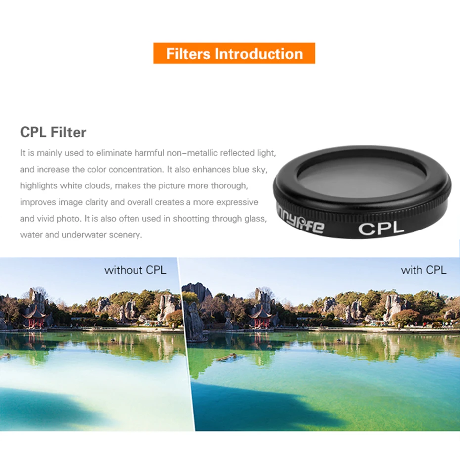 Для DJI Mavic 2 Zoom нейтральная плотность ND4 + ND8 MCUV CPL Polar фильтр для дрона Набор Mavic2