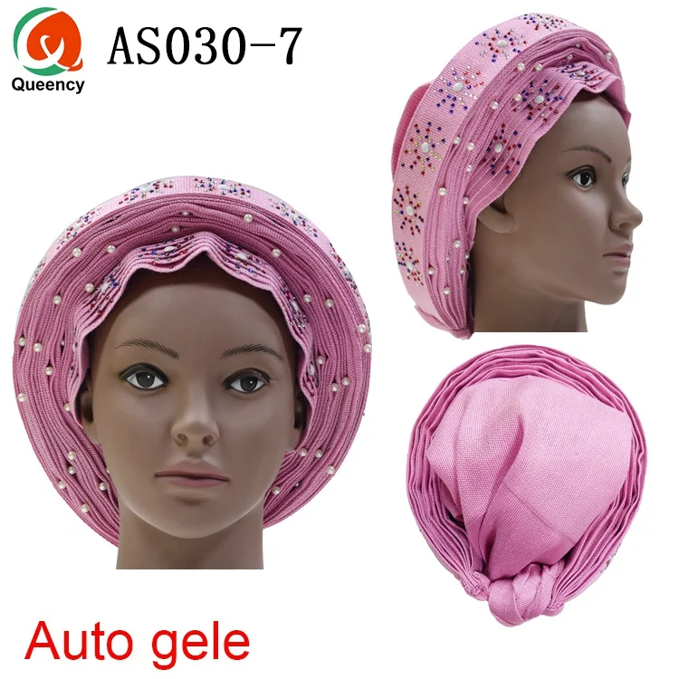 pink Queency африканские готовые дамы Aso oke материал авто-геле Headtie многоцветные доступны DHL AS030 - Цвет: pink