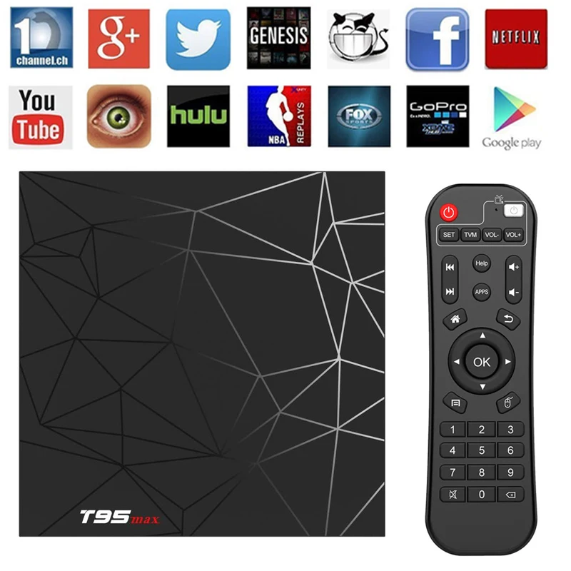 T95 Max Smart tv BOX Android 9 0 4 Гб 64 Allwinner H6 quad core 6K HDR 2 ГГц Wifi проигрыватель google Youtube