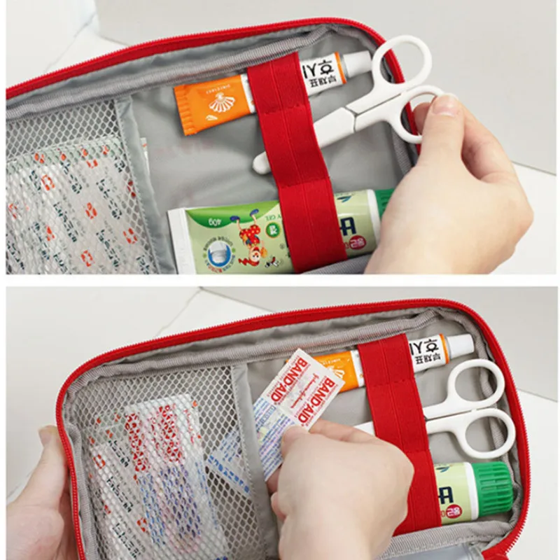 Portable Household Medicine Bag Multi-Layer Empty First Aid Kit Pouch Bag Outdoor Car Bag Travel Rescue Bag For Emergency Case