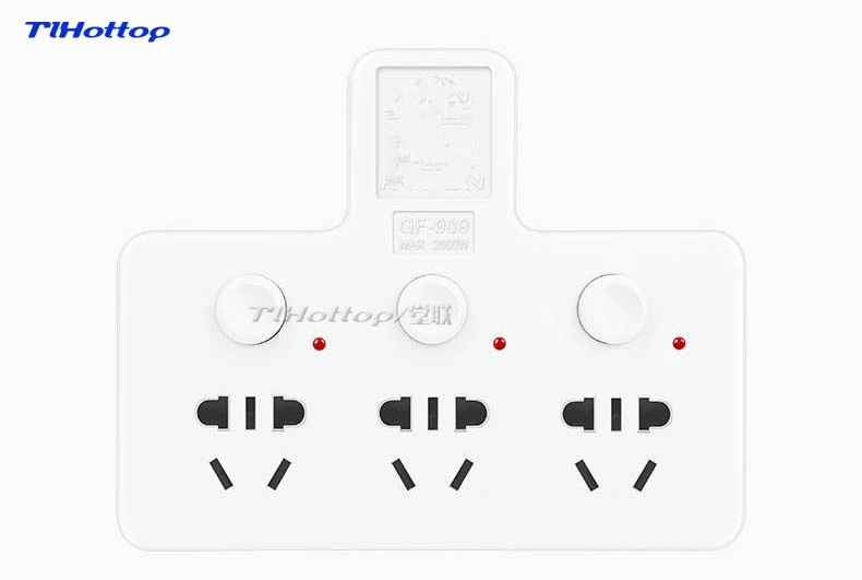 3 in1 белый стены 3Pin AC мощность зарядное устройство Outlet разъем для конвертера, адаптера с выключателем, 1 шт
