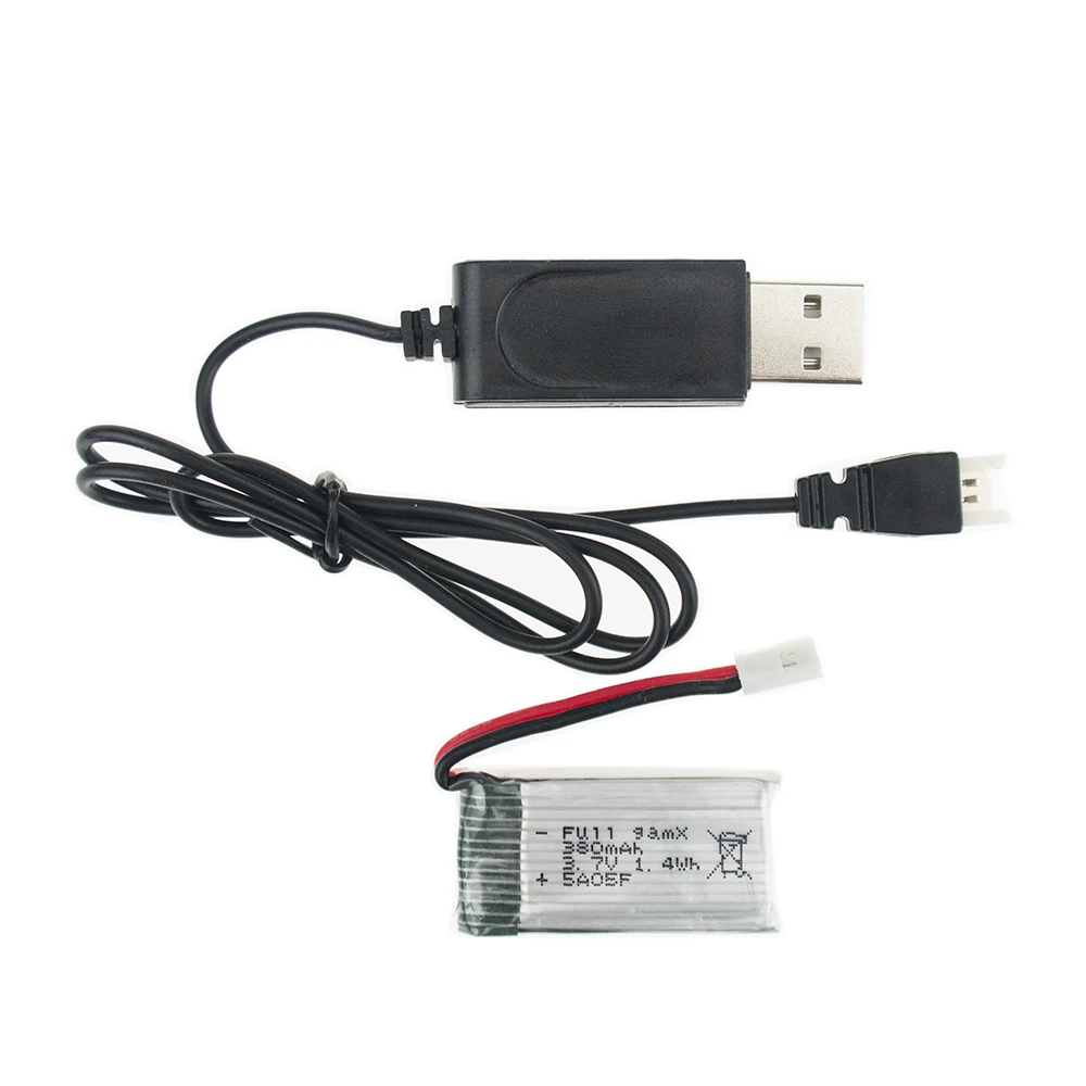 1 шт. 3 7 в 380 мАч 25C LiPo батарея с UBS зарядное устройство для RC H6C Hubsan H107C H107L DM003 дрона на