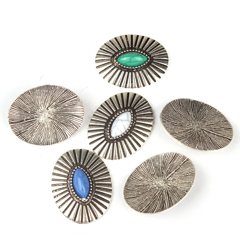 3pcs/lot 33*26MM Retro Zinc Alloy Oval Clothes Decorative Without loop Buttons Charms For DIY Earrins Jewelry Accessories | Украшения и