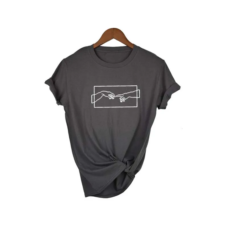 2018 хлопковая Футболка с принтом любовь для женщин летняя футболка повседневная