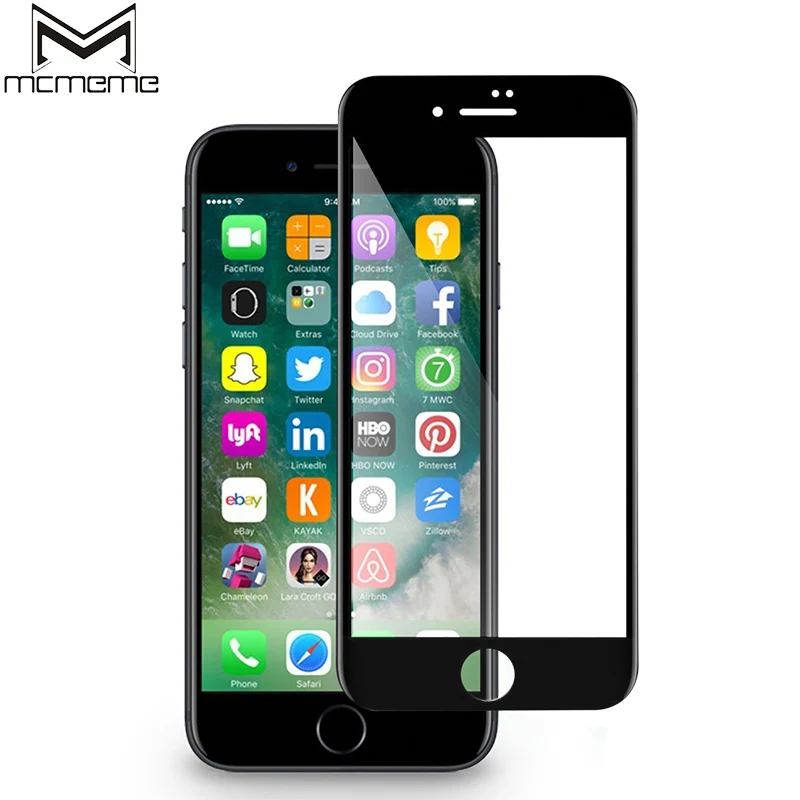 MCMEME 4D полное покрытие закаленное стекло для iPhone 8 3D изогнутый край 9H Защитная
