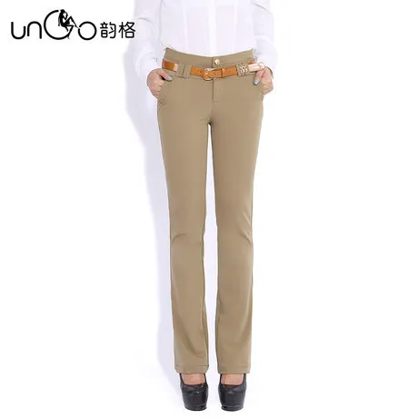 2014 elastic plus size casual pants boot cut loose mid waist 3316|pants green|pant hangerpants red |