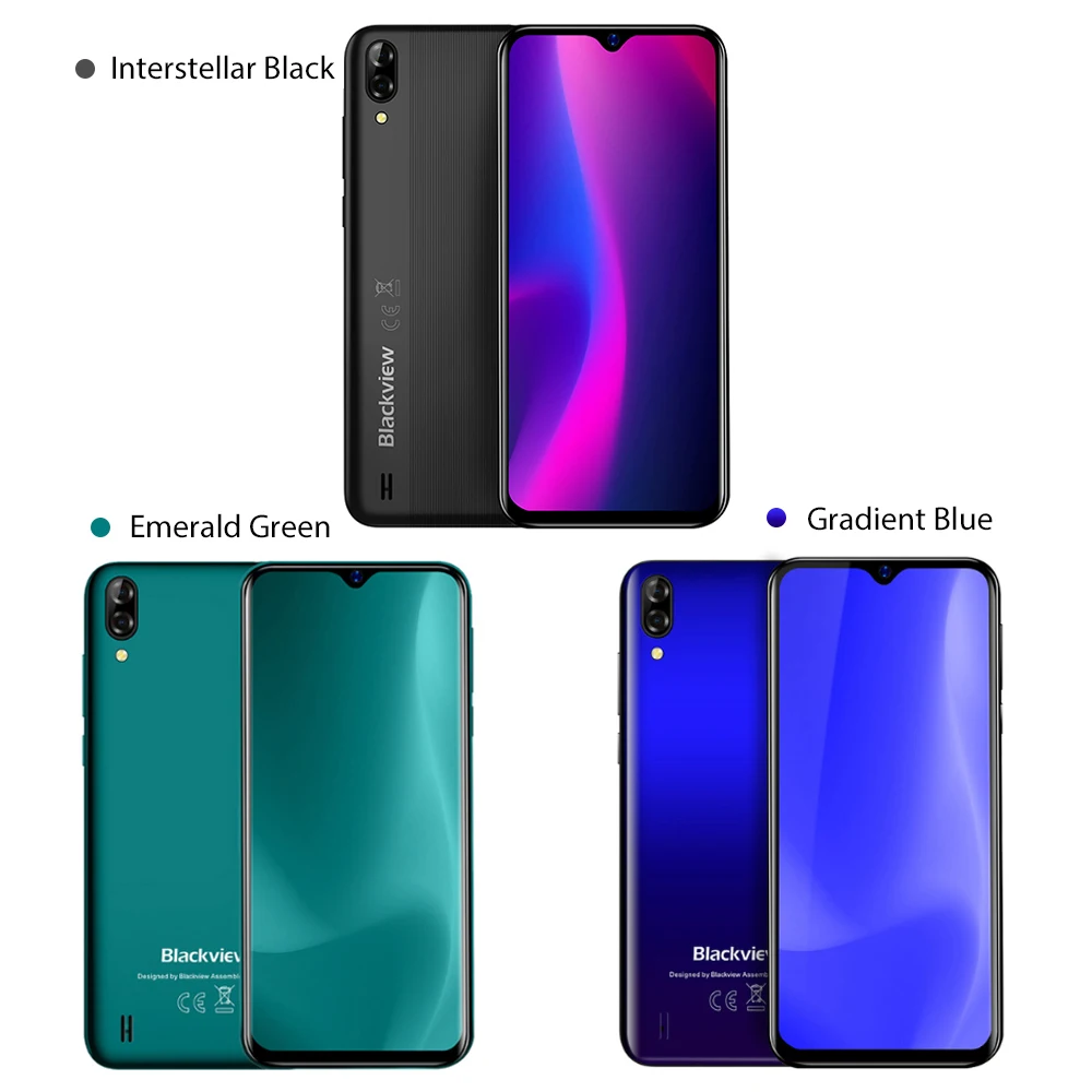 Blackview A60 6," экран капли воды 4080 мАч Смартфон Android 8,1 13MP задняя камера Сотовый телефон MT6580 четырехъядерный мобильный телефон