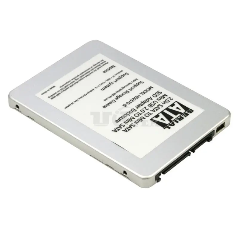 Мини PCIe mSATA SATA + USB 2 0 адаптер конвертер 5 дюймов HDD SSD корпус 7 мм Алюминий для