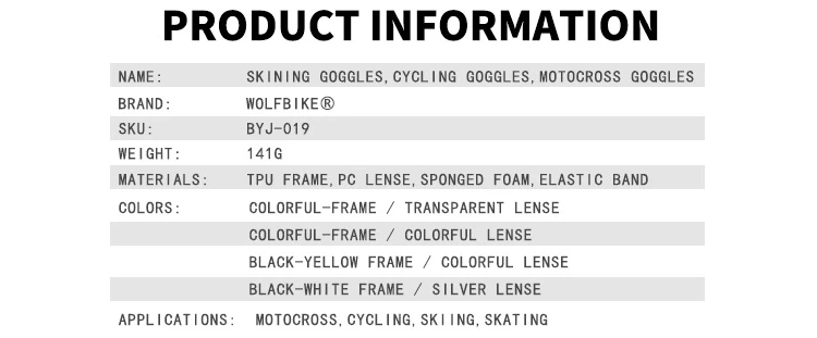 WOLFBIKE ветрозащитные очки для сноубординга, лыжные очки для улицы, пылезащитные очки для снега, мужские и женские очки для мотокросса, очки для горного катания на лыжах