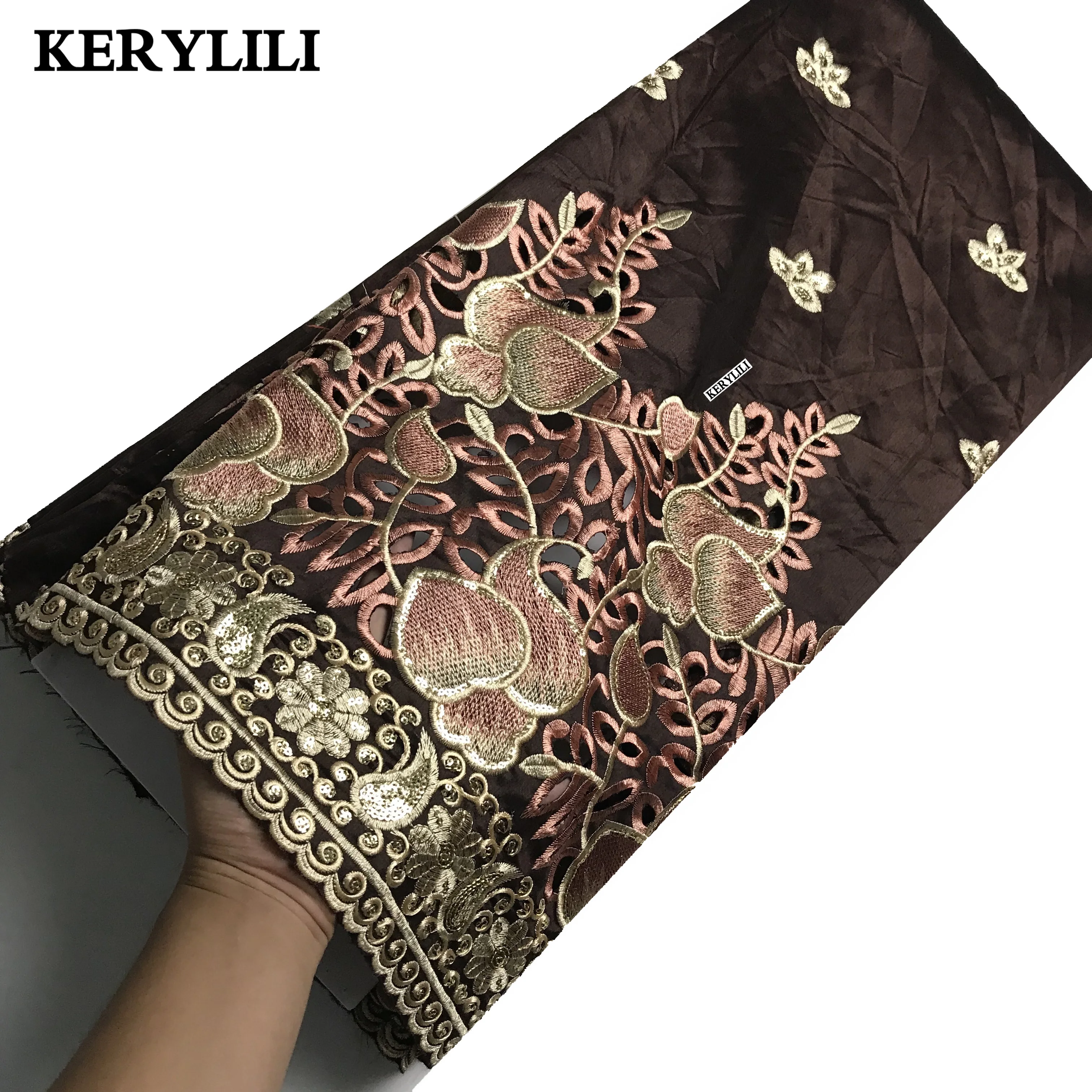 Коричневые шелковые африканские платья для женщин хлопчатобумажная кофейная