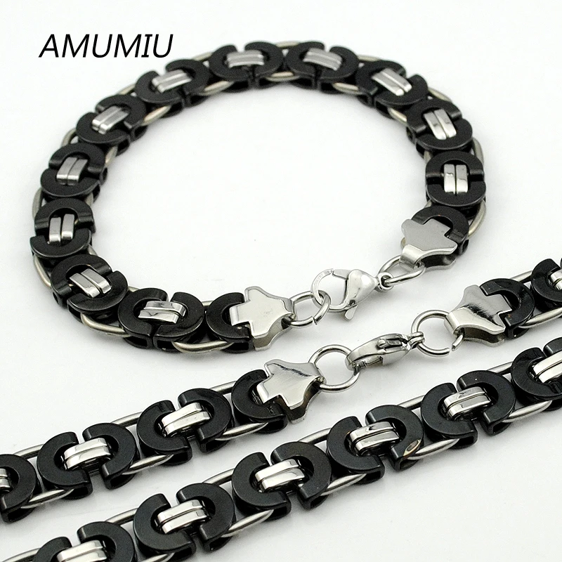 Уникальный модный плоский византийский мужской браслет AMUMIU из чианских звеньев
