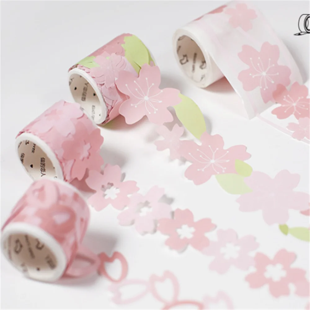 1 рулон Сакура цветок полые васи ленты милые канцелярские принадлежности DIY