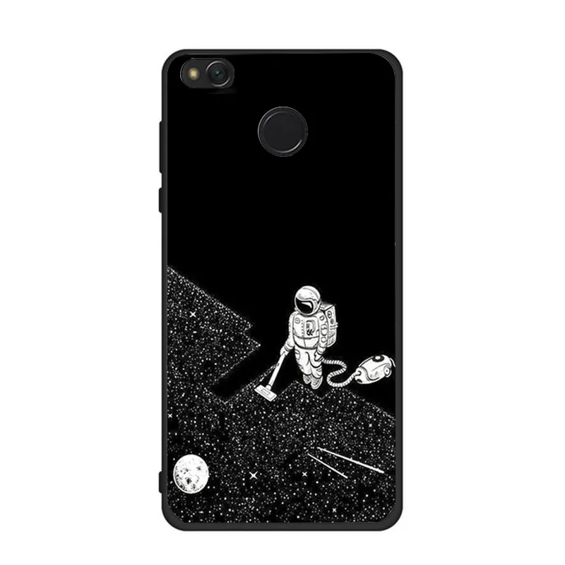 Case For Xiaomi Redmi Note 4 Cute Cat Space Moon Man Pandas Shark Animal black Phone Cases Cover |