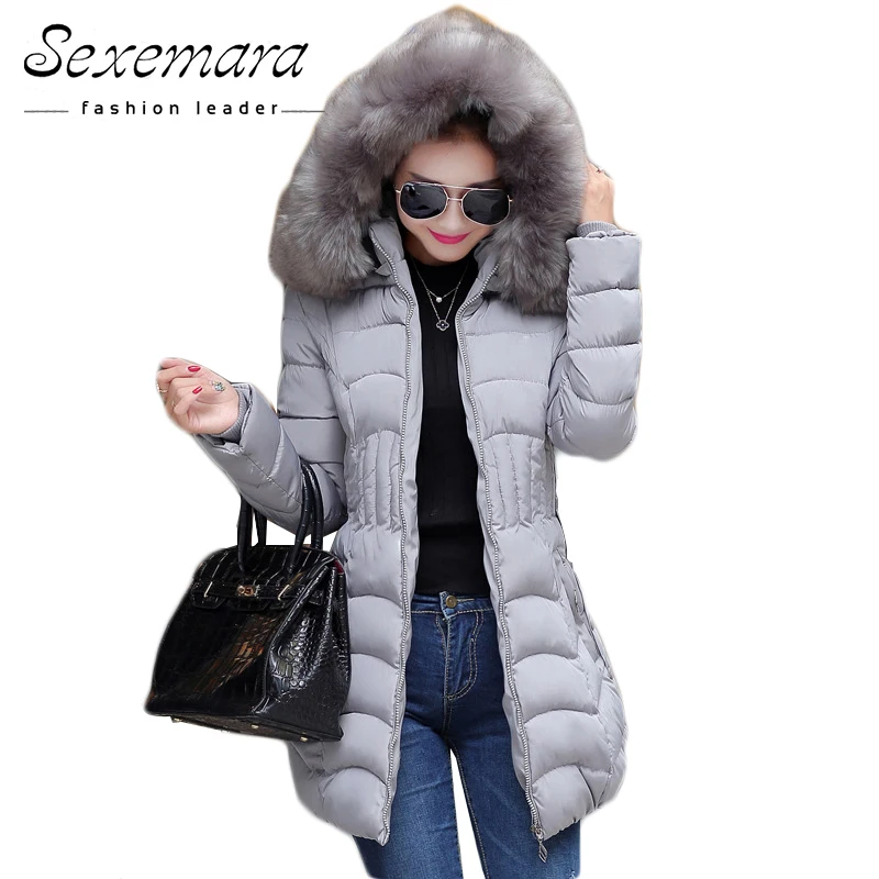 Распродажа женская зимняя пуховая куртка 4XL с мехом и капюшоном хлопковое