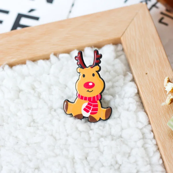 A1 1 шт./лот Рождество лося брошь значки с героями мультфильмов Kawaii Акриловые Значки на рюкзак значки на булавке брошь пластиковый значок - Цвет: A1