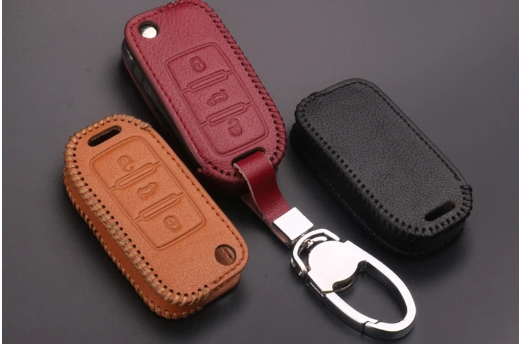 Good quality! Special car key case for Skoda Yeti 217-2011 wear-resisting genuine leather cover Free shipping | Автомобили и