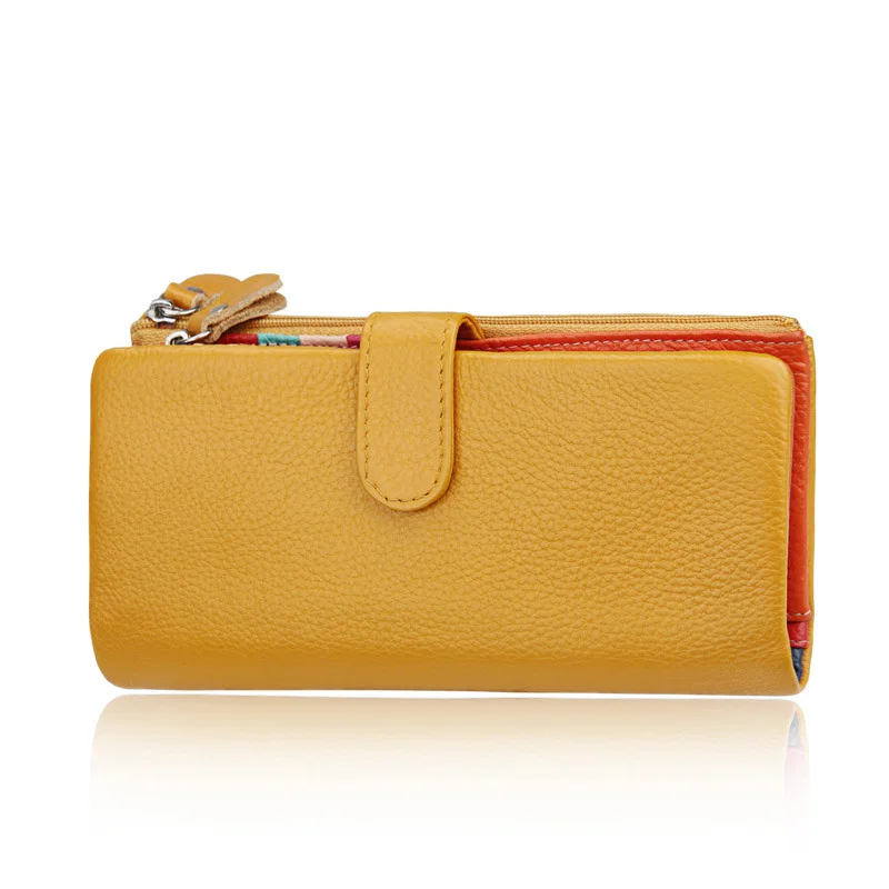 Бизнес натуральная коровья кожа женские кошельки большой емкости 12 Держатель