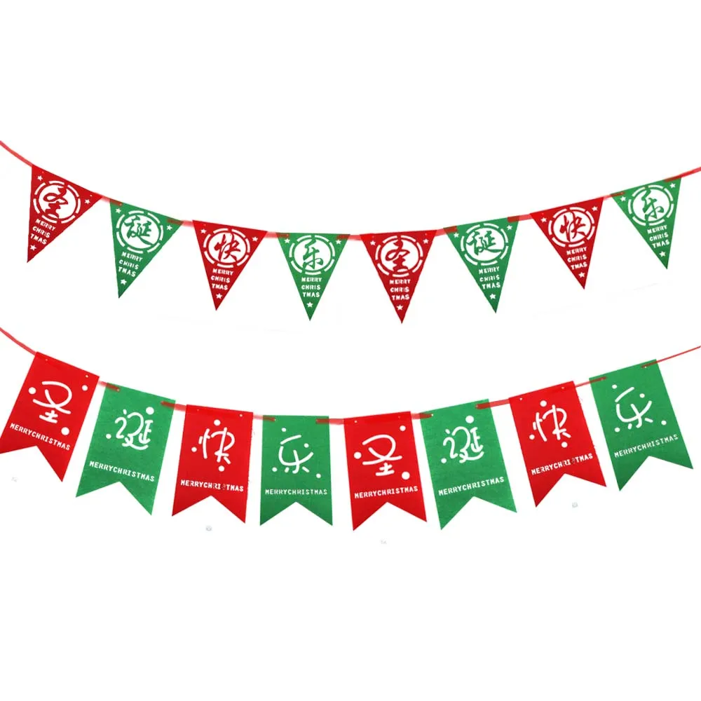 Hanging Flag Merry Christmas Bunting Garland Banner Shop Home navidad XMAS Party Decor christmas decorations for home decoratie | Дом и сад